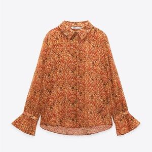 Zara Rust Patterned Blouse